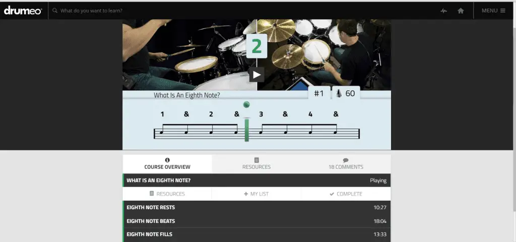  "What is an eighth note?" - video course on Drumeo
