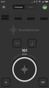 This is a view of The Metronome app for the Soundbrenner pulse review.