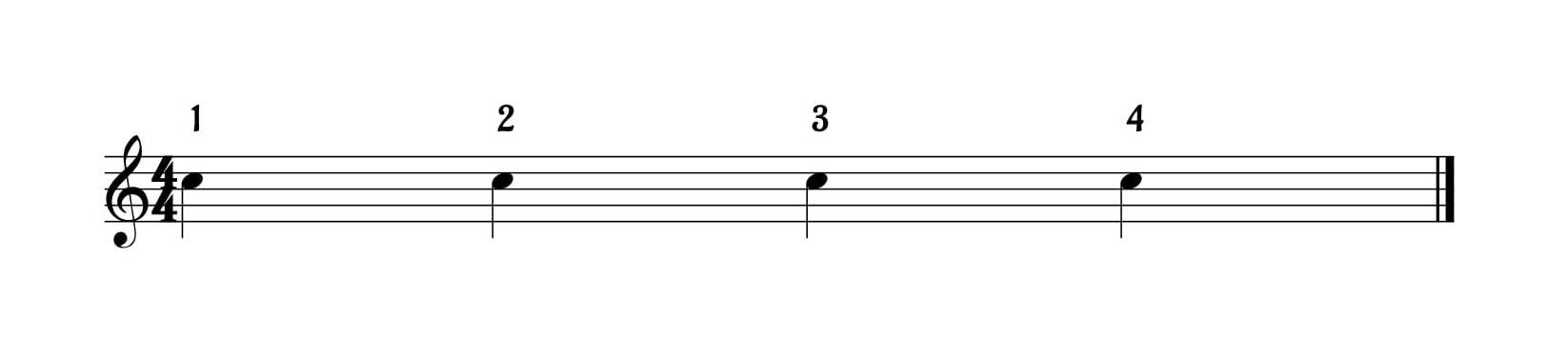 quarter notes in drum sheet music