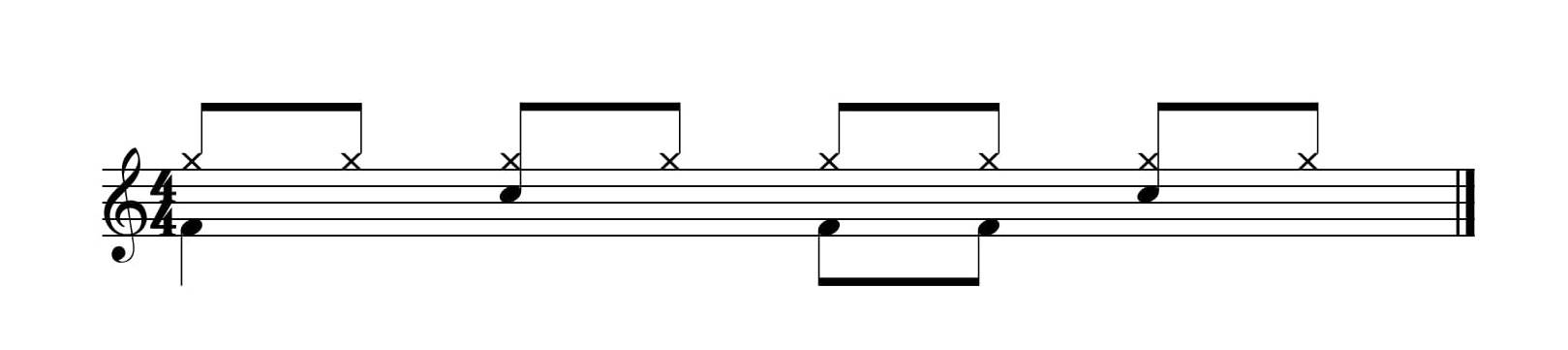 a rock beat in drum sheet music