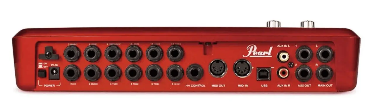 The Pearl E Pro Review mentions that the redbox has midi in and out.